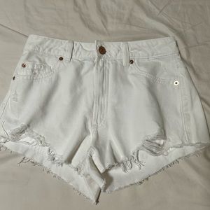 white jean shorts